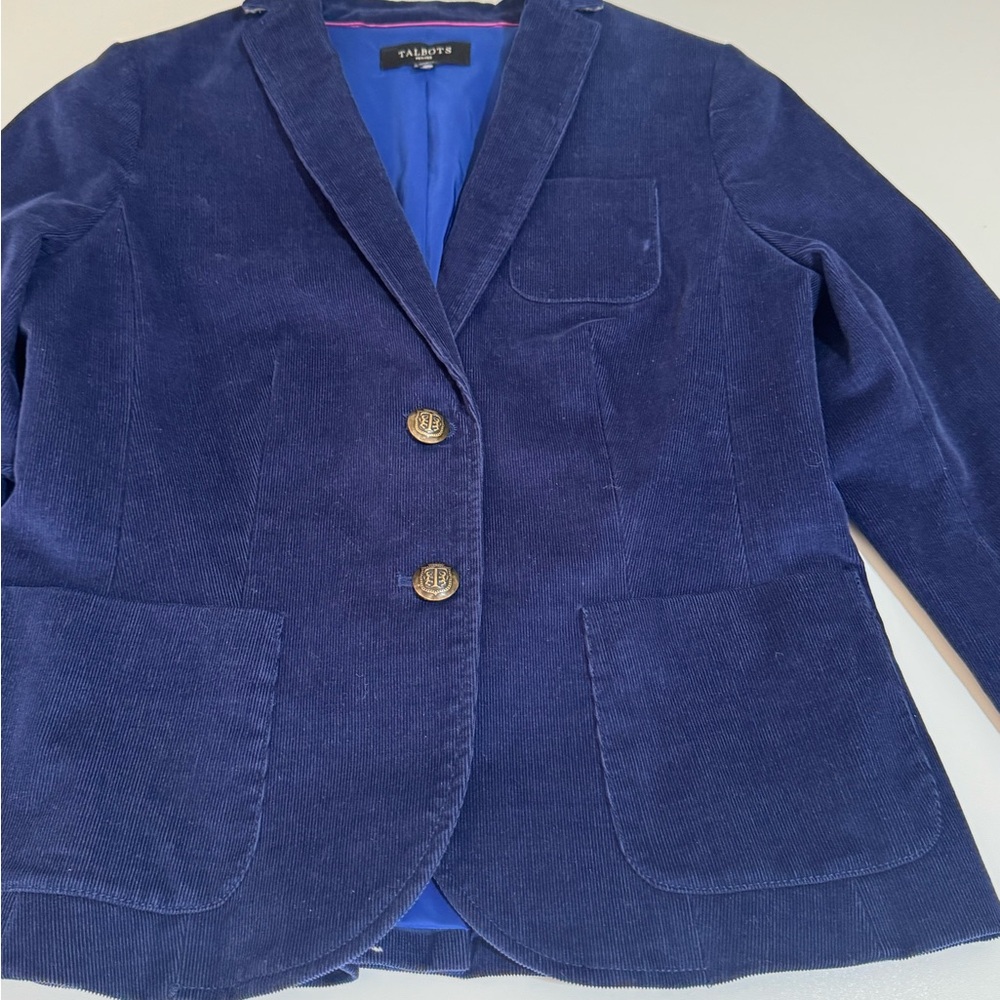 Talbots  Corduroy Navy Blue Women's Blazer - Picture 12 of 12